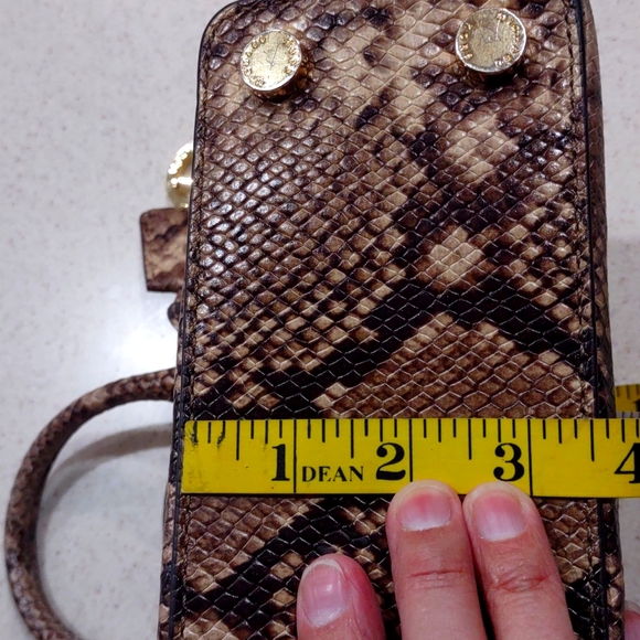 Michael Kors Smythe Small Dome Snakeskin Trimmed Leather Satchel/Crossbody EUC - Picture 16 of 16